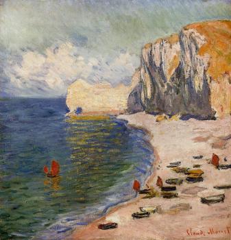 Claude Oscar Monet : The Beach and the Falaise d'Amont